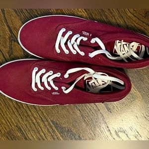 SZ 6.5 red wine, garnet, deep burgundy New never worn Vans lace-up sneakers